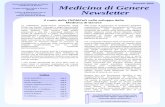 Gennaio 2020 Medicina di Genere Newsletter · 2020-01-27 · Centro di Riferimento per la Newsletter Medicina di Genere Istituto Superiore di Sanità Gruppo Italiano Salute e Genere
