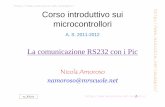 Corso introduttivo sui microcontrollori · na_RS232 3 QuicivieneinaiutoilMAX232,unopportunointegratotraslatoredilivello TTL/RS232eviceversa,partendosolodaun'alimentazionea5V.Per ...