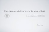 Esercitazioni di Algoritmi e Strutture Datics.unibo.it/~tong.liu3/asd2016/lez2.pdf · algoritmo che adopera la struttura pila e che ritorna true se le parentesi sono bilanciate e