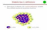 Diabete tipo 1: definizione - DM_tipo_1.pdf · Diabete tipo 1: definizione Distruzione -cellulare con insulino-deficienza variabile fino a difetto assoluto di secrezione insulinica