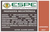 Ingeniería mecatrónica - ESPErepositorio.espe.edu.ec/bitstream/21000/13221/2/... · AGENDA . Diseñar e implementar un sistema semiautomático para ... BS-712N 4. Sierra de cinta
