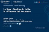 Lo Smart Working in Italia: la diffusione del fenomeno...Osservatorio Smart Working 16 Febbraio 2016 L’evoluzione della normativa 2002 2015 2016 2014 Accordo-quadro europeo sul Telelavoro