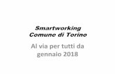 Al via per tutti da gennaio 2018 - comune.torino.it · Accordi sindacale 14/10/2016 Telelavoro, Smartworking e telelavoro in emergenza (comparto e dirigenza) Smart working Progetti