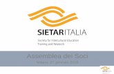 Assemblea dei Soci - Sietar Italia · Ordine del giorno del 27 gennaio 2018 1. Report Annuale: Rendicontazione delle attività e del budget all'Assemblea Generale 2. Calendario Eventi