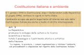 Costituzione italiana e ambiente · Costituzione italiana ma anche a livello di diritto internazionale. Costituzione italiana e ambiente Art. 9 La Repubblica: promuove lo sviluppo