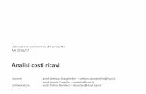 Analisi costi ricavi - Università Iuav di Venezia · 2016-11-28 · Analisi costi ricavi La realizzazione di un progetto, nella generalità dei casi, non costituisce una operazione