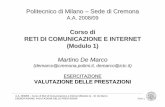 Corso di RETI DI COMUNICAZIONE E INTERNET …...A.A. 2008/09 – Corso di Reti di Comunicazione e Internet (Modulo 1) – M. De Marco ESERCITAZIONE: VALUTAZIONE DELLE PRESTAZIONI Slide