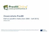 Osservatorio POL Settembre 2015€¦ · Ottobre 2015 Dati sui prestiti in Italia (Gen 2005 – Sett 2015) Osservatorio Prestiti. ... Il loro mix può quindi risentire di situazioni