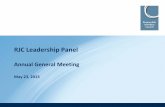 RJC Leadership Panel · 2020-05-17 · RJC Leadership Panel . Annual General Meeting. May 23, 2013 . Welcome … Monica Cellerino . Regional Manager Unicredit . Welcome … Maria