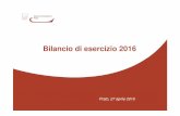 Presentazione Bilancio Esercizio 2016 · 2017-05-04 · Presentazione Bilancio Esercizio 2016 Author: Camera di Commercio di Prato - Ufficio Controllo di Gestione Subject: Presentazione