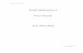 Analisi Matematica 2 Prove Parziali A.A. 2012/2018web.inge.unige.it/DidRes/Analisi/PrPzAmT.pdf · 2019-10-18 · Analisi 2 Polo di Savona Prima Prova parziale 23/11/2011 Prima Prova