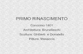 PRIMO RINASCIMENTOFilippo Brunelleschi, Spedale degli innocenti, Firenze, 1419 – 1427 Struttura basata rigidi rapporti geometrici a partire da un modulo = distanza tra le colonne