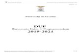 Documento Unico di Programmazione 2019-2021€¦ · Allegato DUP Deliberazione 2019/18 del 02/04/2019Protocollo numero 2019/19551 del 03/04/2019 Provincia di Savona Documento Unico