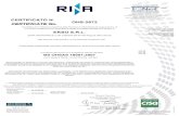 CERTIFICATO N. OHS-2872 CERTIFICATE No. EKSO S.R.L.L’uso e la validità del presente certificato è soggetto al rispetto del documento RINA: Regolamento per la Certificazione dei