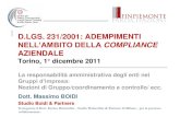 D.LGS. 231/2001: ADEMPIMENTI Convegno Finp...- unità economica Convegno "D.Lgs. 231/2001: Adempimenti nell’ambito della compliance aziendale” – Torino, 1° dicembre 2011 La