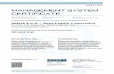 MANAGEMENT SYSTEM CERTIFICATE - Venis€¦ · Lack of fulfilment of conditions as set out in the Certification Agreement may render this Certificate invalid. DNV GL Business Assurance