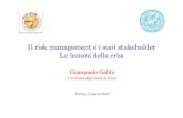 Il risk management e i suoi stakeholder Le lezioni della crisi › phd › Materiali › Governance › Gabbi2012.pdf · 2013-01-13 · La mappatura degli stakeholder: Struttura matriciale