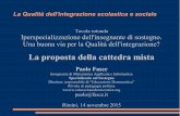 La Qualità dell'integrazione scolastica e sociale€¦ · Bibliografia Fasce, Paola (2011), “Pensieri sottobanco.La scuola raccontata alla mia gatta”, Erickson, Trento. Fasce