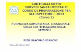 CONTROLLI SOTTO SORVEGLIANZA UFFICIALE: CORSO DI ...scs.entecra.it/materiale-convegni/corsi-sottosorve... · GLI ISPETTORI –2013 (Corso 1) NORMATIVA COMUNITARIA E NAZIONALE SULLA