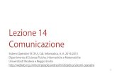 Lezione 14 Comunicazione - UNIMORE1 Lezione 14 Comunicazione Sistemi Operativi (9 CFU), CdL Informatica, A. A. 2014/2015 Dipartimento di Scienze Fisiche, Informatiche e Matematiche