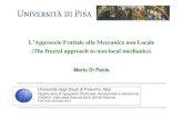 L’Approccio Frattale alla Meccanica non Locale (The ... · mechanics of fractal media , Computer Methods in Applied Mechanics and Engineering , Vol. 191, 3-19. • Carpinteri A.,