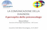 LA COMUNICAZIONE DELLA DIAGNOSI - Rete Oncologica · 2018-04-09 · LA COMUNICAZIONE DELLA DIAGNOSI: il percepito dello psiconcologo Maura Anfossi Servizio di Psicologia Ospedaliera