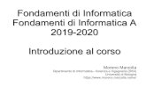 Introduzione al corso - Moreno Marzolla Home Page€¦ · Introduzione 5/61 Programma del corso Fondamenti teorici dell'informatica – Logica binaria – Rappresentazione dell'informazione