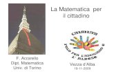 La Matematica per il cittadino - Scuole al Museo · Le proposte della Matematica per il Cittadino e il Progetto M@t.abel sono costruiti proprio con questi obiettivi. La Matematica