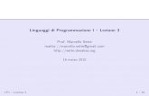 Linguaggi di Programmazione I – Lezione 3wpage.unina.it/.../didattica/linguaggi/Lezione03.pdfLP1 – Lezione 3 4 / 19 Procedure sono astrazioni di parti di programma in unit`a di