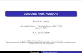 Marina Lenisamarina.lenisa/memory_TWM.pdfbassa degli indirizzi assieme al vettore delle interruzioni. Spazio per i processi utente — tutta la memoria rimanente. Allocazione a partizione