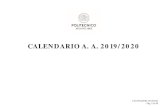 CALENDARIO A. A. 2019/2020 - Politecnico di Milano · CALENDARIO 2019/2020 - Pag. 2 di 15 PROPOSTA CALENDARIO ACCADEMICO 2019/20 – EROGAZIONE DIDATTICA LEZIONI ED ESAMI Sessione