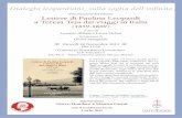 Dialoghi leopardiani, sulla soglia dell’infinito · 2019-11-08 · Presentazione del volume Lettere di Paolina Leopardi a Teresa Teja dai viaggi in Italia (1859-1869) A cura di