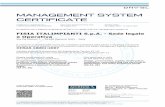 MANAGEMENT SYSTEM CERTIFICATE - Fisia Italimpianti · La validità del presente Certificato è subordinata al rispetto delle condizioni contenute nel Contratto di Certificazione
