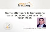 ISO 9001:2015 vs ISO 9001:2008 Main changes · Come effettuare la transizione dalla ISO 9001:2008 alla ISO 9001:2015 Il presentatore: Fulvio Paparo