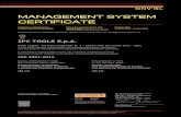 MANAGEMENT SYSTEM CERTIFICATE...Certificato no.:/Certificate No.: 275884-2018-AQ-ITA-ACCREDIA Luogo e Data:/Place and date: Vimercate (MB), 08 maggio 2019 La validità del presente