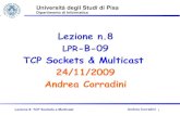 Lezione n.8 LPR-B-09 - unipi.itdidawiki.cli.di.unipi.it › lib › exe › fetch.php › lpr-b › lpr-b... · 2009-11-24 · LPR-B-09 TCP Sockets & Multicast 24/11/2009 Andrea Corradini