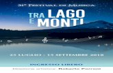 31° Festival di Musica - Lecco Notizie...Festival di musica “Tra Lago e Monti”, che sostiene sin dalla sua pri - ma edizione. Questa manifestazione costituisce un unicum del suo