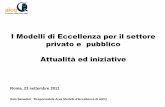 I Modelli di Eccellenza per il settore privato e …...I Modelli di Eccellenza per il settore privato e pubblico Attualità ed iniziative Roma, 23 settembre 2011 Italo Benedini Responsabile