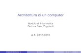 A.A. 2012-2013 Dott.sa Sara Zuppiroli Modulo di Informaticazuppirol/Architettura.pdf · Unità di input/output, tramite la quale i dati vengono inseriti/restituiti all’utente Bus