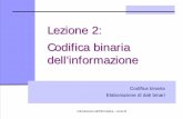 Lezione 2: Codifica binaria dell’informazioneirina/lezioni/lezione2.pdfIntroduzione all'Informatica - corso E 6 Codifica dell’informazione L’informazione gestita dai sistemi