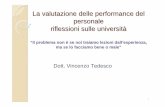 La valutazione delle performance del personale riflessioni ... › pdf_archive › 28419.pdf · La valutazione delle prestazioni (performance appraisal ) concentra la sua attenzione