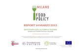 REPORT 14 MARZO 2015 - Food Policy di Milano | Milano Food … · 2016-06-29 · REPORT 14 MARZO 2015 ANTEPRIMA DELLA CONSULTAZIONE incontro con il mondo Food low e non proﬁt La