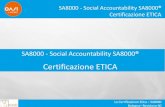 Presentazione di PowerPoint - Oasi Lavoro2018/10/10  · risultati di performance, nell'ottica del miglioramento continuo SA8000 - Social Accountability SA8000 ® ... sindacato o gruppo