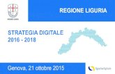 STRATEGIA DIGITALE 2016 - 2018 · Genova, 21 ottobre 2015 STRATEGIA DIGITALE 2016 - 2018 . 2 La Liguria vuole diventare una regione dove si vive meglio, dove i servizi sono accessibili