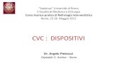 CVC : DISPOSITIVI 2015... · CVC : DISPOSITIVI Dr. Angelo Pietrucci Ospedale S. Andrea - Roma . Tappe storiche ... Seminars in Dialysis, 2007, 20:3, 237-256] Diametro del CVC-2 Il