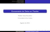 Econometria de Datos en Paneles · Walter Sosa-Escudero Econometria de Datos en Paneles. Paneles dinamicos Paneles y evaluacion de impacto Tests de hipotesis Comentarios Finales Tests