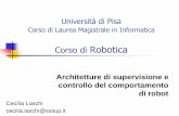 Corso di Roboticadidawiki.cli.di.unipi.it/lib/exe/fetch.php/magistr... · Architetture di supervisione e controllo di robot Autonomia e Supervisione di un Robot I paradigmi per la
