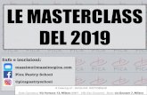 LE MASTERCLASS DEL 2019 - Pica Milano · 2020-04-22 · LE MASTERCLASS DEL 2019 Info e iscrizioni: massimo@massimopica.com Pica Pastry School @picapastryschool A Catering srl - Partita