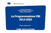La Programmazione FSE 2014-2020 · alternative alla detenzione e al lavoro all'esterno PO FSE 2014/2020 Obiettivo Tematico 9 - Priorità di Investimento 9.1 ü Risorse disponibili: