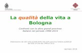 La qualità della vita a Bologna · TENORE DI VITA - LA CLASSIFICA DELLE 21 PROVINCE NEL PERIODO 1998-2015 Nella classifica per l’area tematica TENORE DI VITA nel periodo 1998-2015